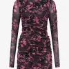 Aangesloten jurk met all-over print