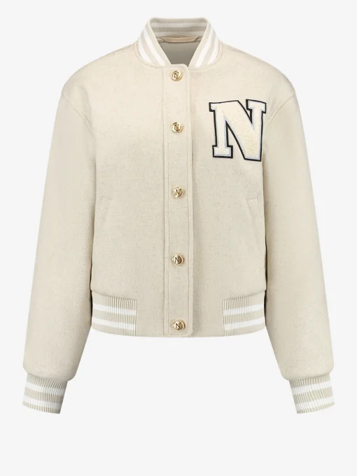 Baseball jack met N-logo en knopen