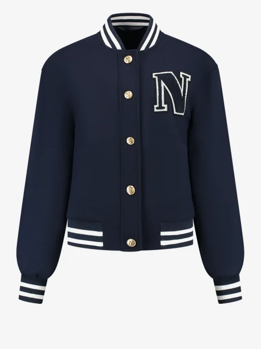 Baseball jack met N-logo en knopen