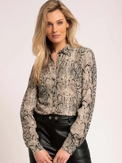 Blouse met slangenprint