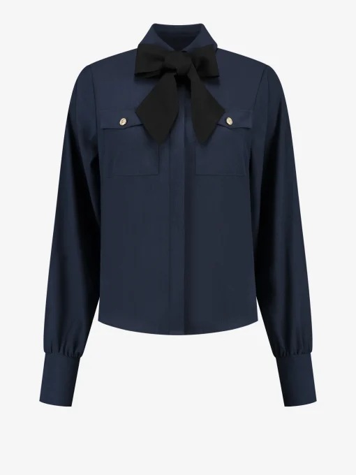 Blouse met strikkoord