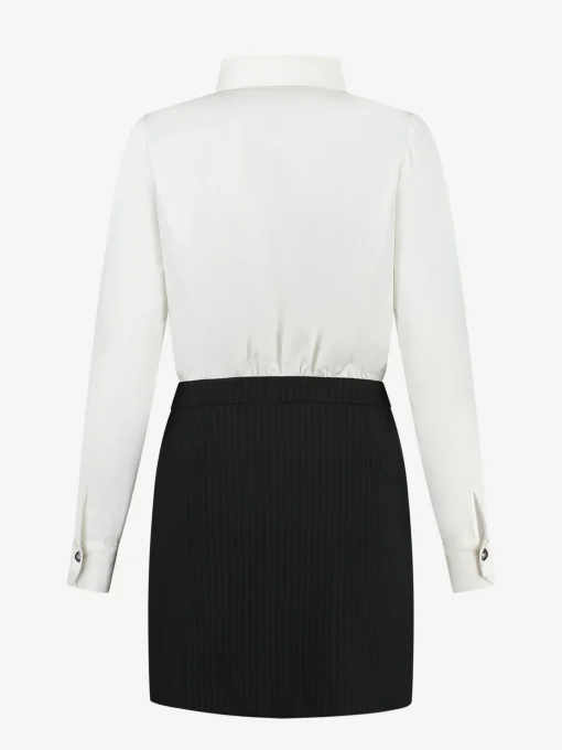 Blouse-jurk met krijtstrepen