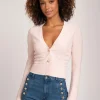 Cardigan met golvende mouwen