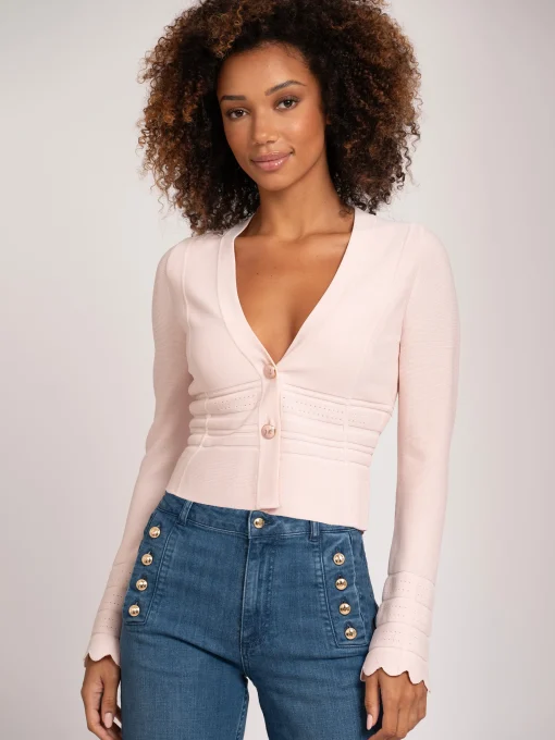 Cardigan met golvende mouwen