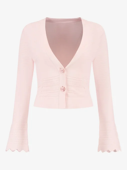 Cardigan met golvende mouwen