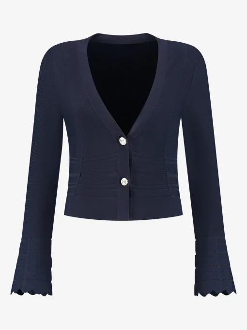 Cardigan met golvende mouwen