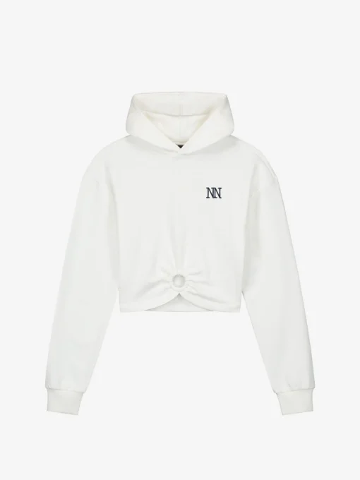 Cropped hoodie met ring