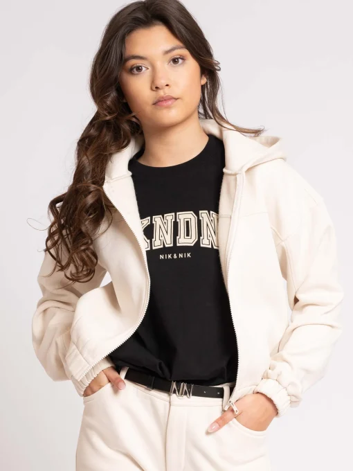Cropped hoodie met ritssluiting
