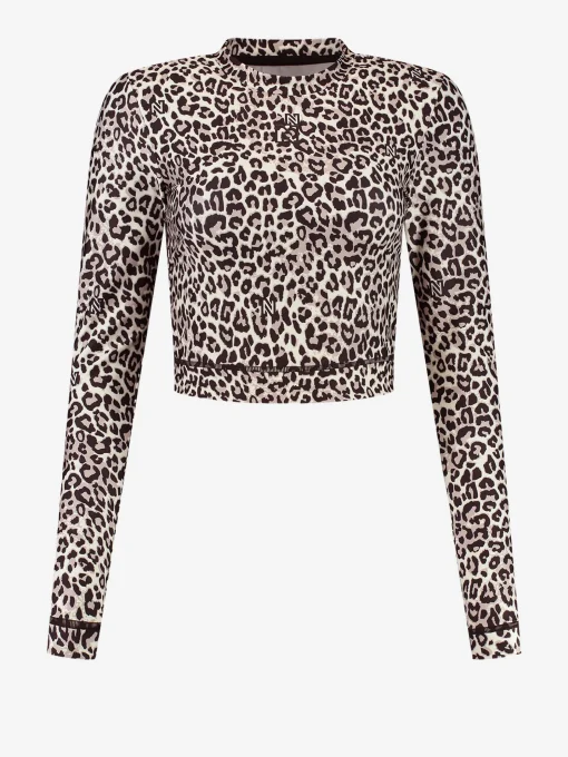 Cropped sport top met dieren print
