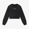 Cropped sweater met glinsterende studs