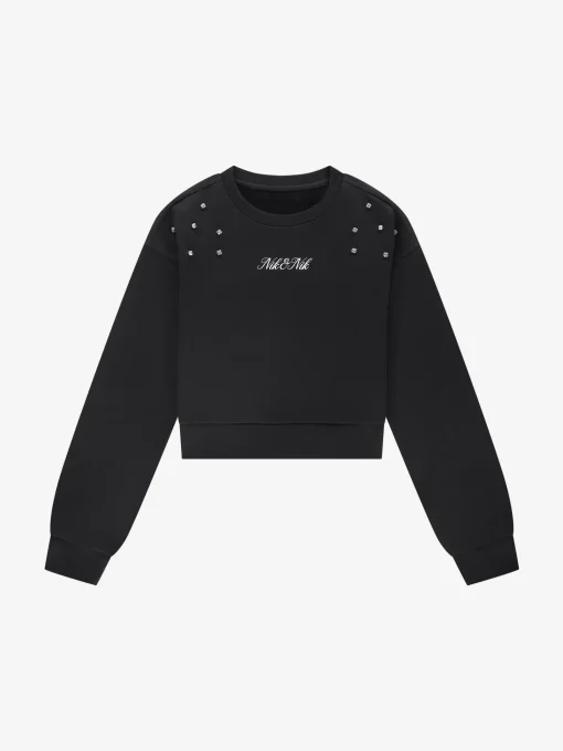 Cropped sweater met glinsterende studs