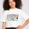 Cropped T-shirt met pailletten NIK&NIK logo