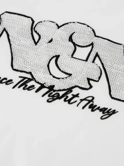 Cropped T-shirt met pailletten NIK&NIK logo