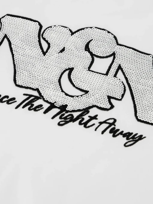 Cropped T-shirt met pailletten NIK&NIK logo