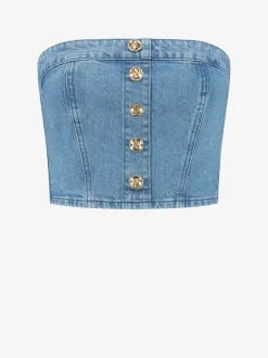 Denim bandeau top