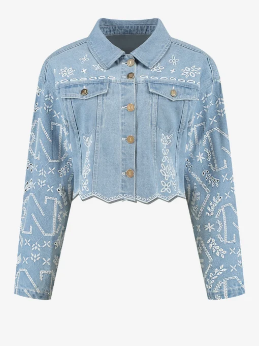 Denim jacket met embroidery