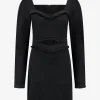 Denim jurk met cut-out