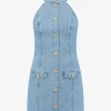 Denim jurk met turtleneck