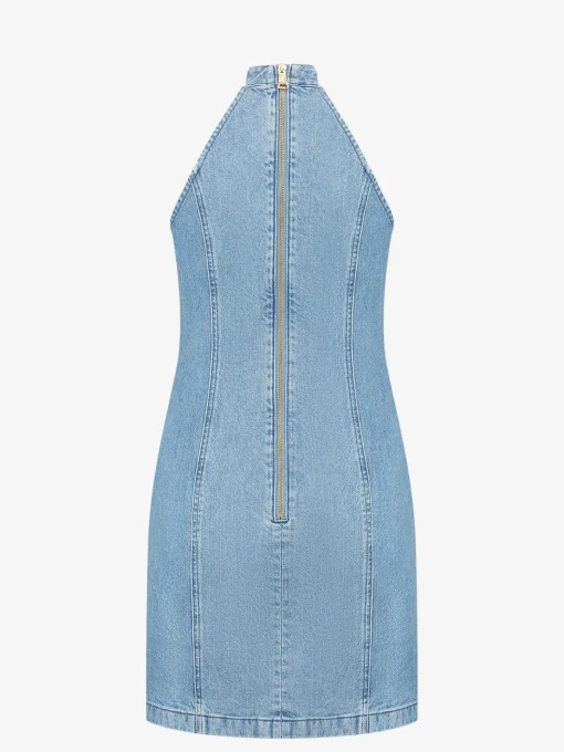 Denim jurk met turtleneck
