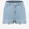 Denim shorts met embroidery