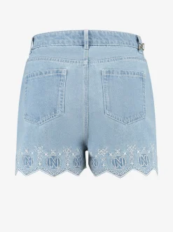 Denim shorts met embroidery