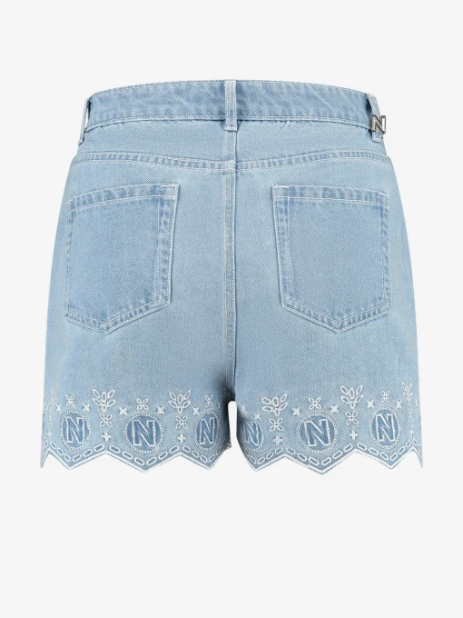 Denim shorts met embroidery