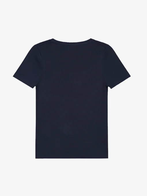 Donkerblauwe top met korte mouwen