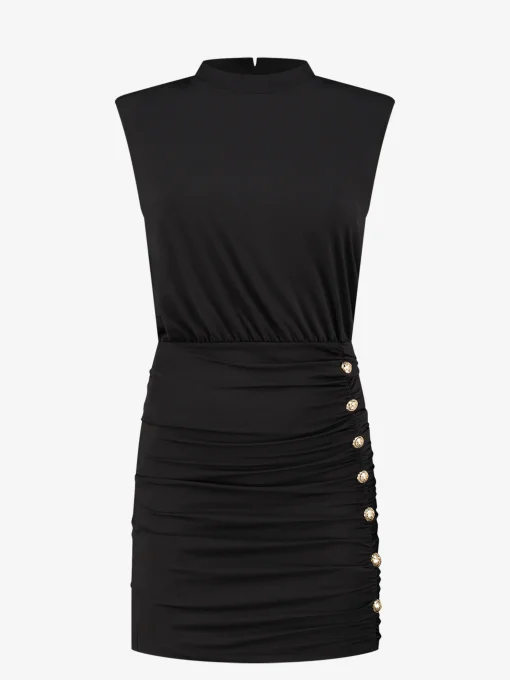 Fitted jurk met knopen