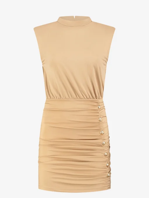 Fitted jurk met knopen