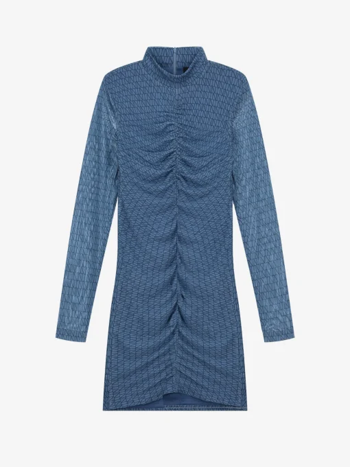 Fitted jurk met mesh