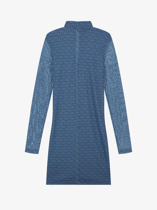 Fitted jurk met mesh