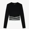 Fitted top met logo tailleband
