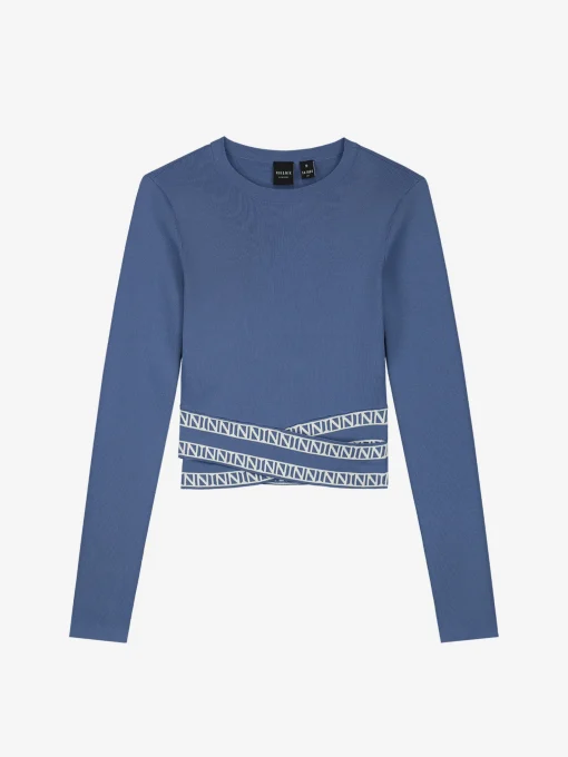 Fitted top met logo tailleband