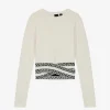 Fitted top met logo tailleband