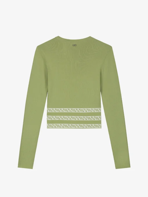 Fitted top met logo tailleband