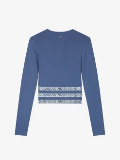 Fitted top met logo tailleband