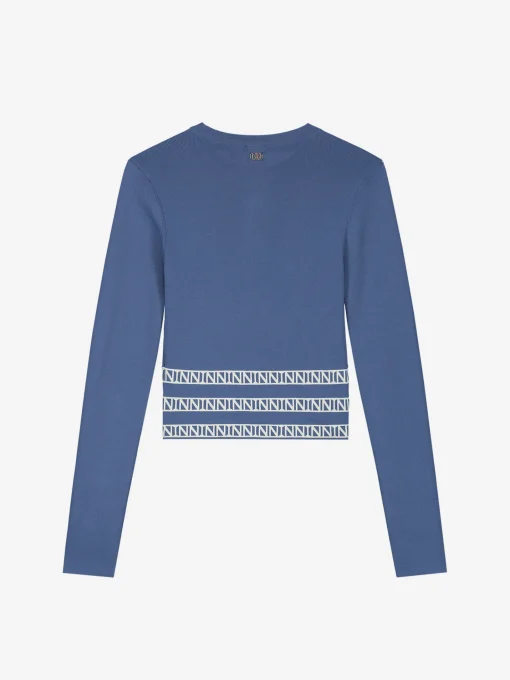 Fitted top met logo tailleband