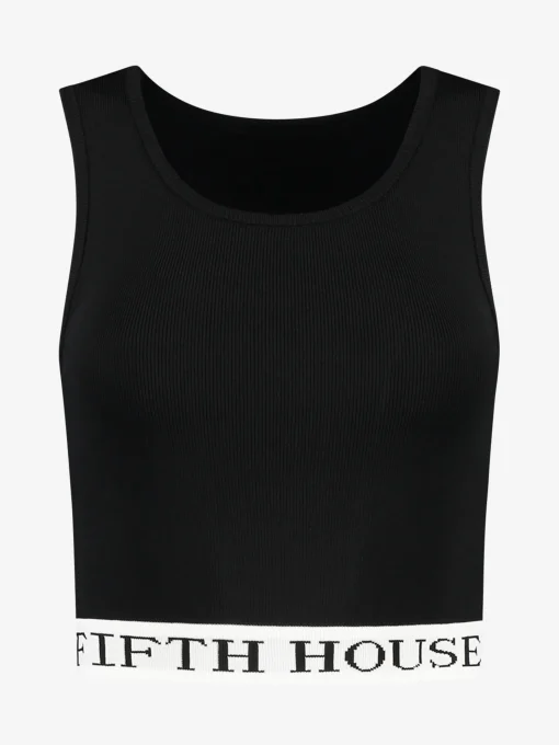 Fitted top met logo zoom
