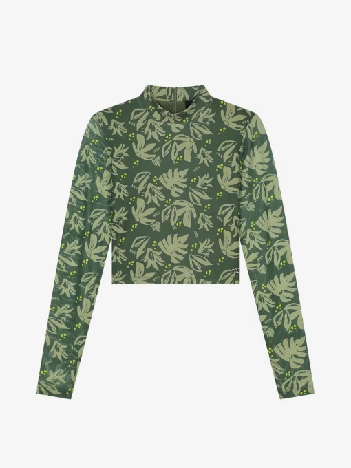 Fitted top met mesh