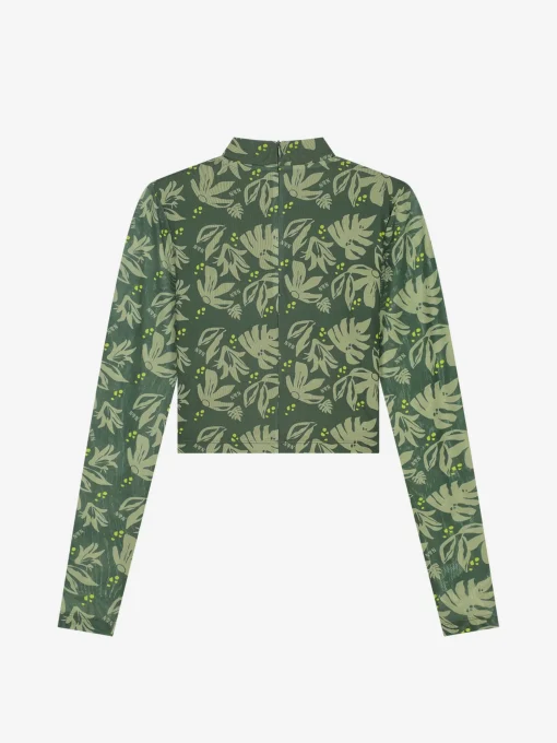 Fitted top met mesh