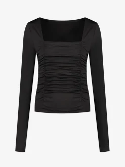 Fitted top met vierkante halslijn