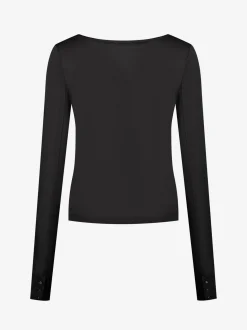 Fitted top met vierkante halslijn