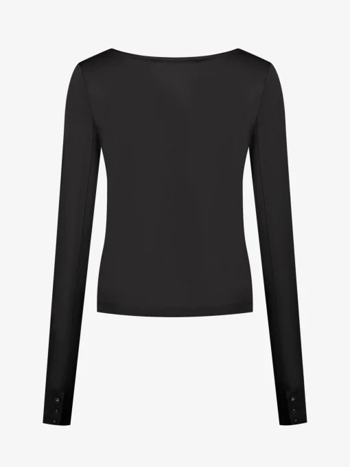 Fitted top met vierkante halslijn