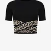 Fitted t-shirt met gekruisde logo banden