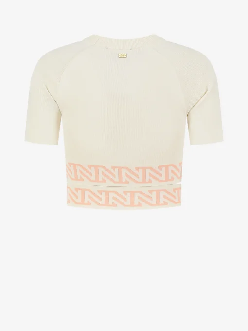Fitted t-shirt met gekruisde logo banden