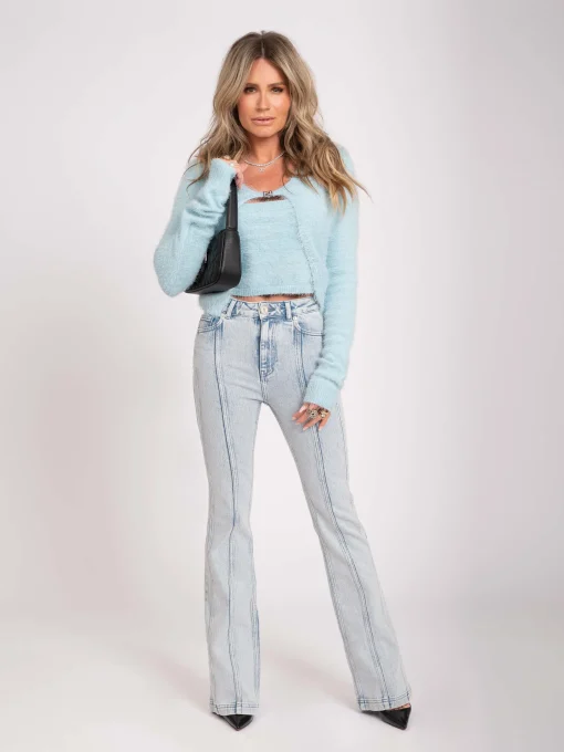 Flare jeans met detail