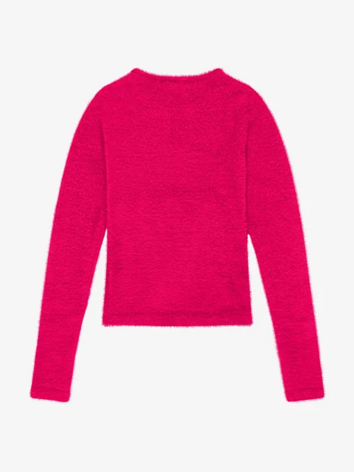 Fluffy trui met detail bij hals