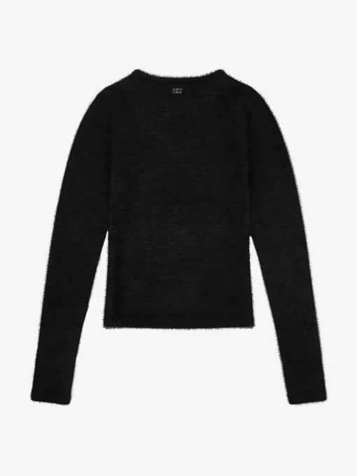Fluffy trui met detail bij hals