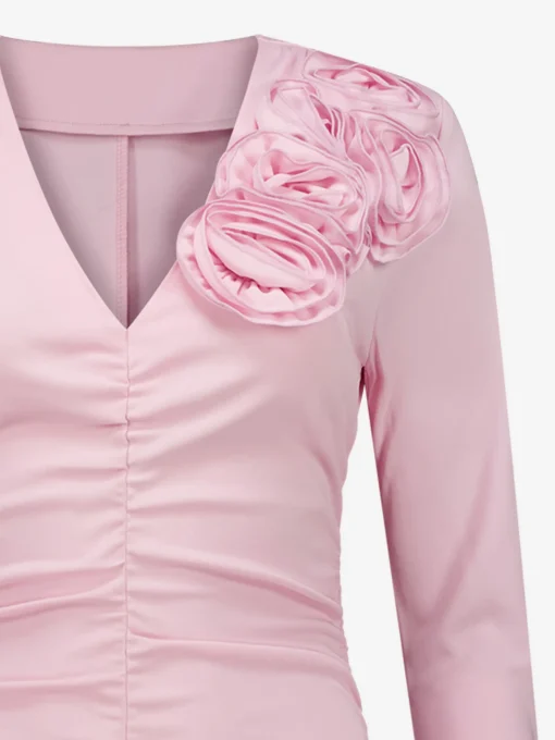 Gedrapeerde top met bloem detail