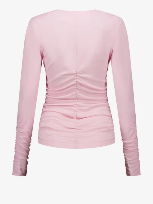 Gedrapeerde top met bloem detail